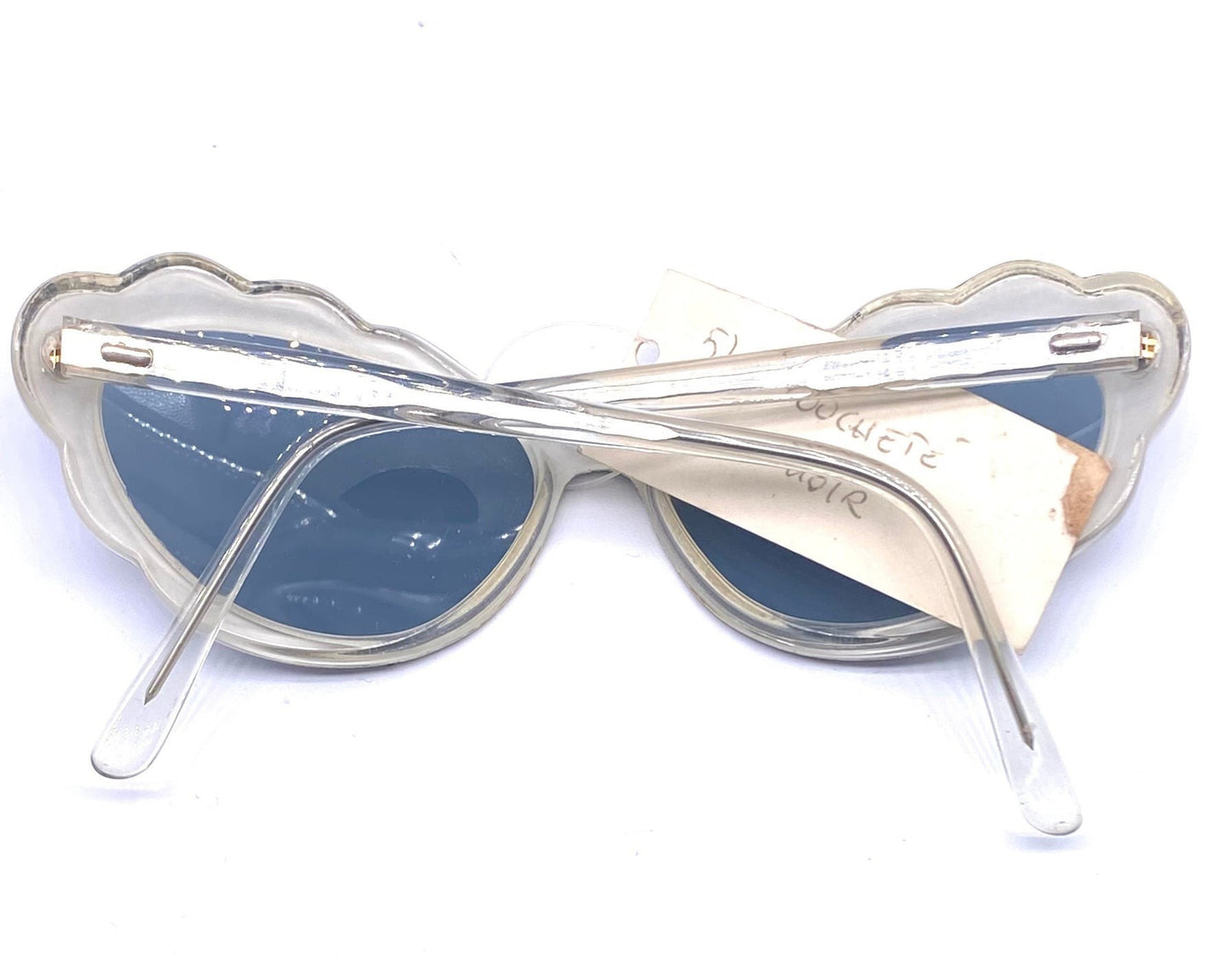 IDC 57 fancy cloud shaped cateye sunglasses, in black or red spray pattern, 1980s NOS France