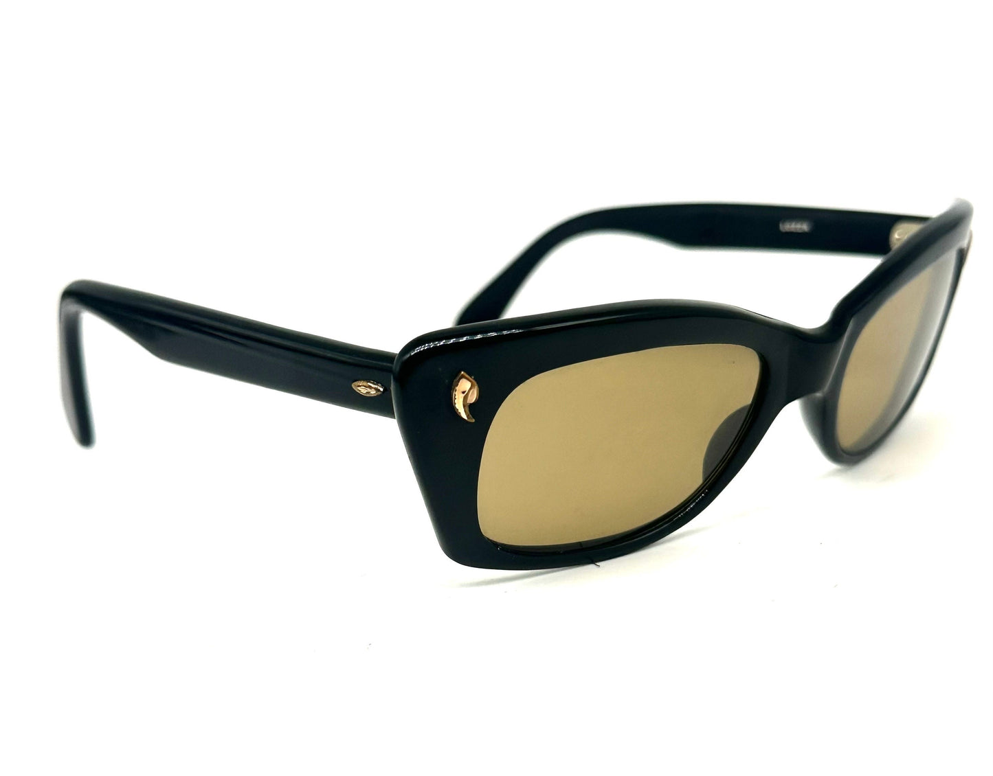 Lozza Miria 1950s black cateye pin-up sunglasses hand made in Italy, in mint condition.