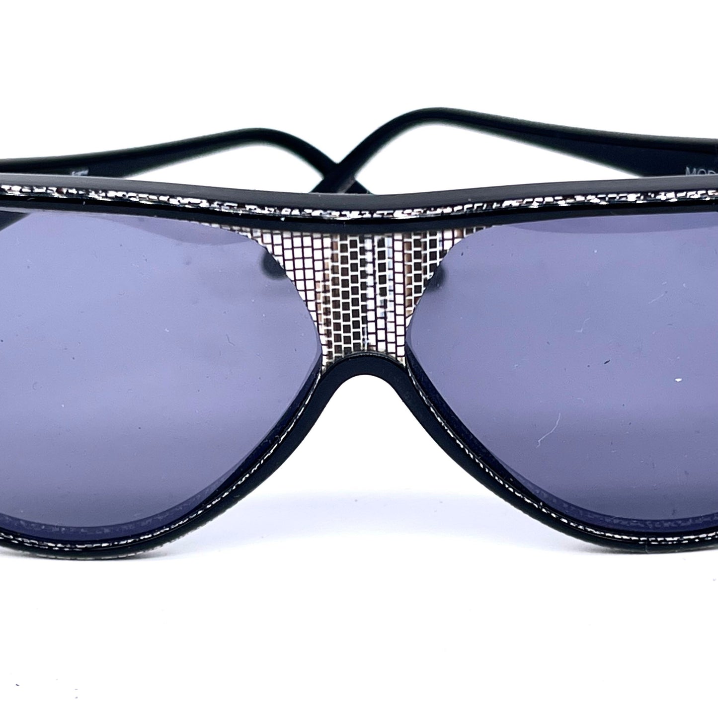 Trussardi T301 modernist wrap mask sunglasses made in Italy NOS 80s