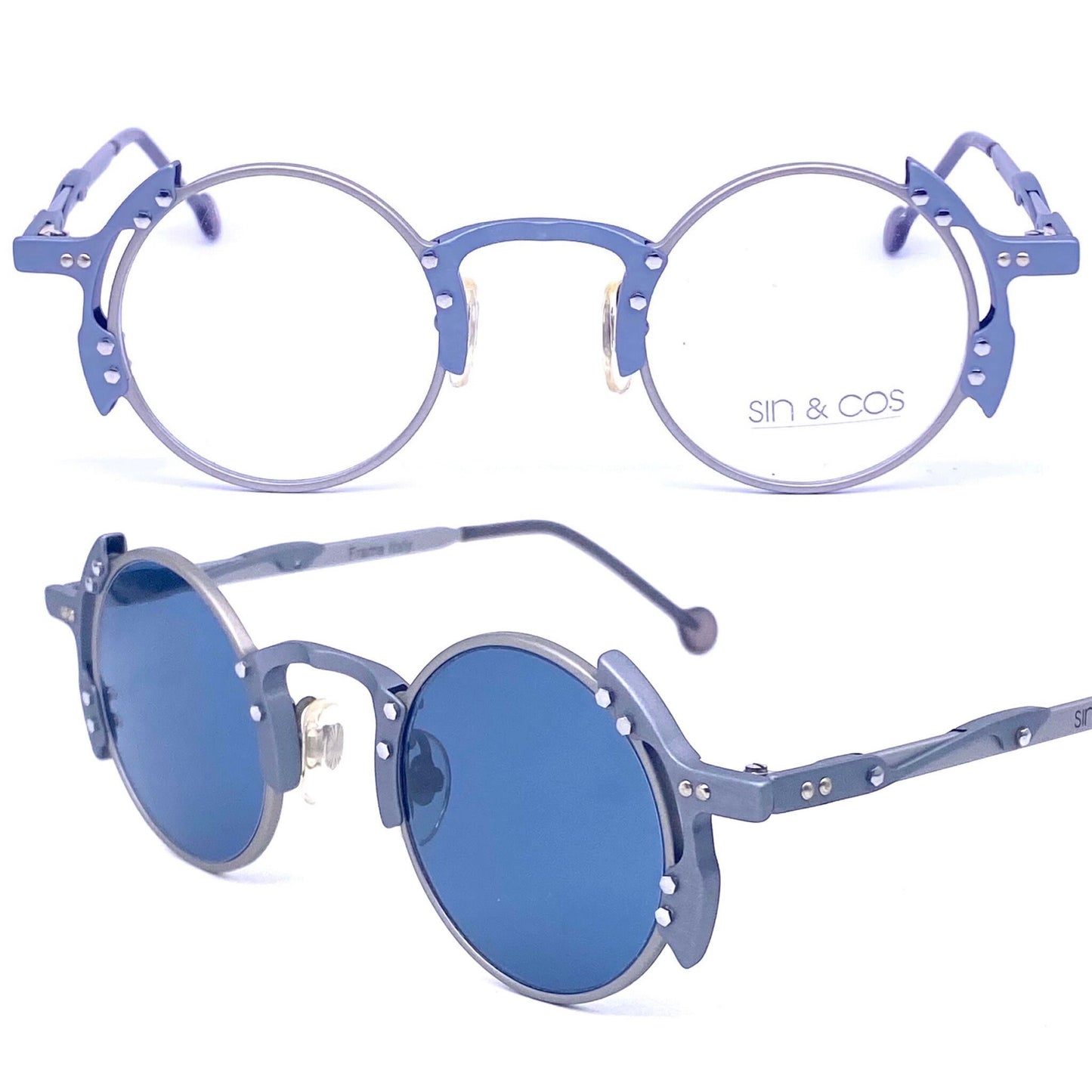 Sin&Cos round avant grade frames / sunglasses steampunk  90s made in Italy