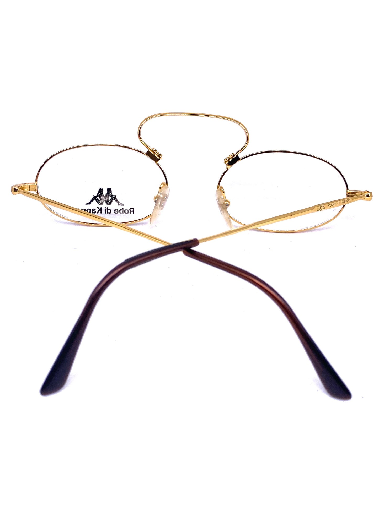 Robe di Kappa steampunk/ antique Victorian inspired oval golden reading glasses, NOS 80s Italy