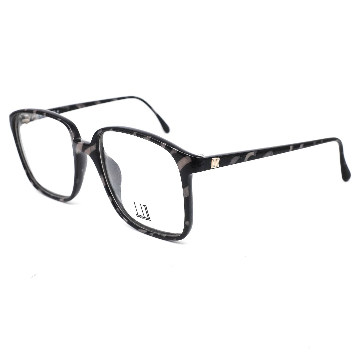 Dunhill 6112 large square black acetate eyeglasses frames made in Germany, 1990s NOS