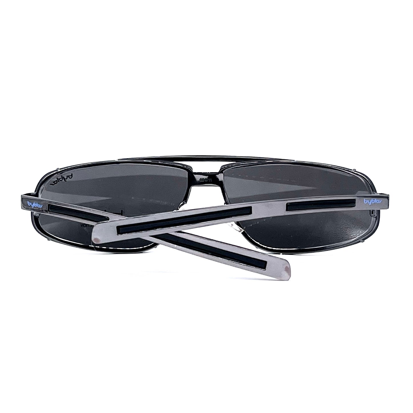 Byblos b911-S modernist wrap oval pilot restyle sunglasses, NoS early Y2k