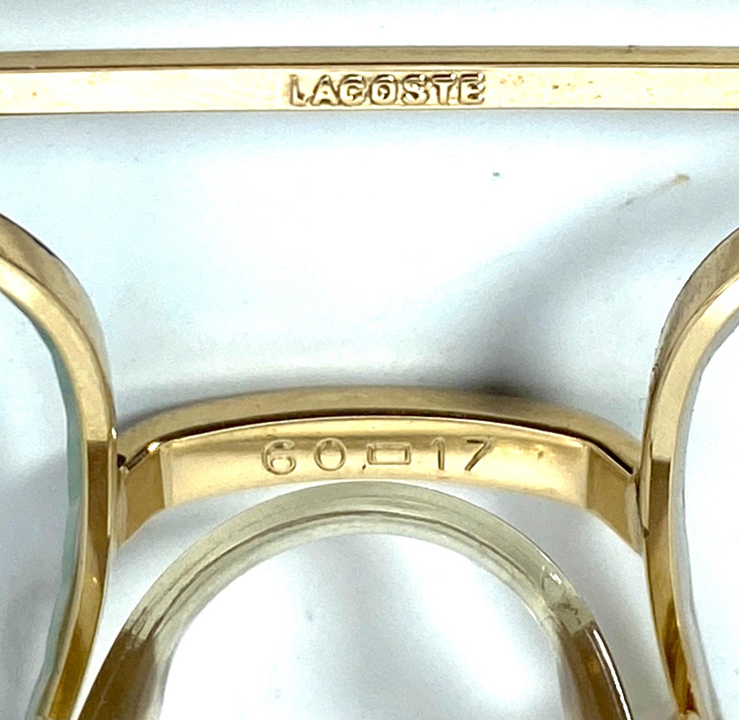 Lacoste dbl bridge golden metal aviator frames w tortoise enameled details, NOS 80s Lamy France