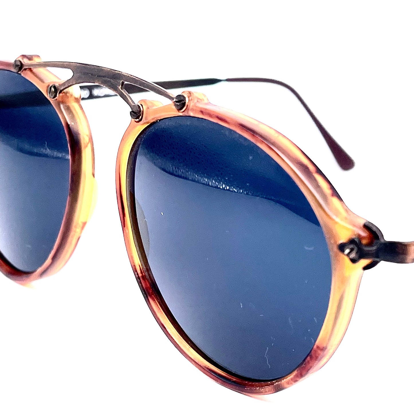 Incognito 9080 steampunk style aviator sunglasses in tortoise-brass NOS 80s