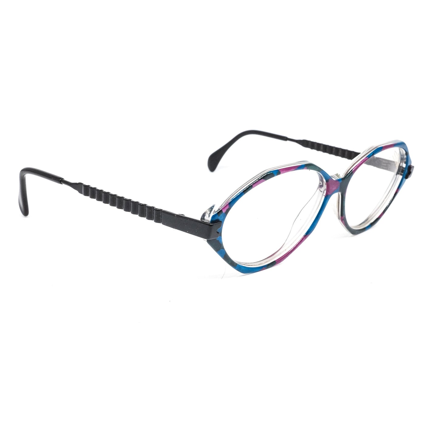 Silhouette 1328 cool flattened polygon eyeglasses frames in a colorful cello, 1990s NOS Austria