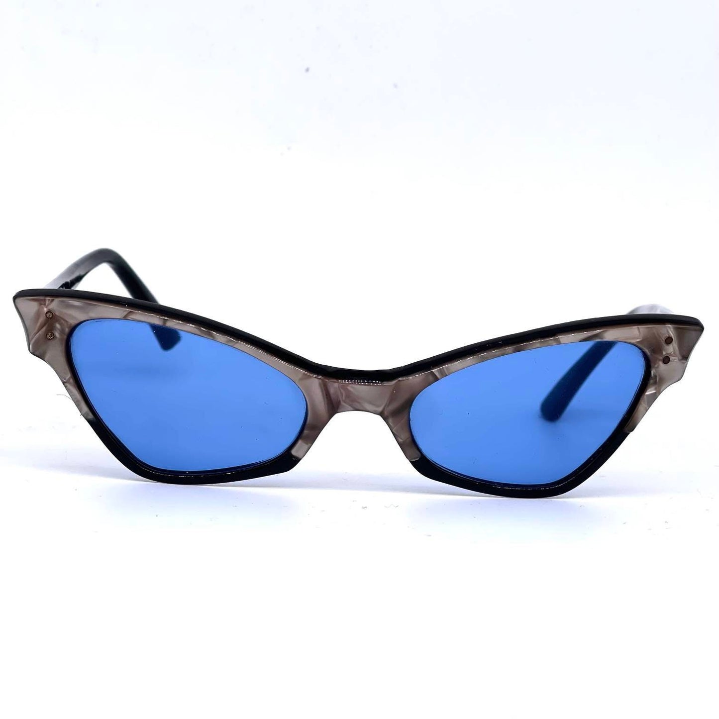 Errebi vintage glasses made in 50s oval grey acetated and blue lenses