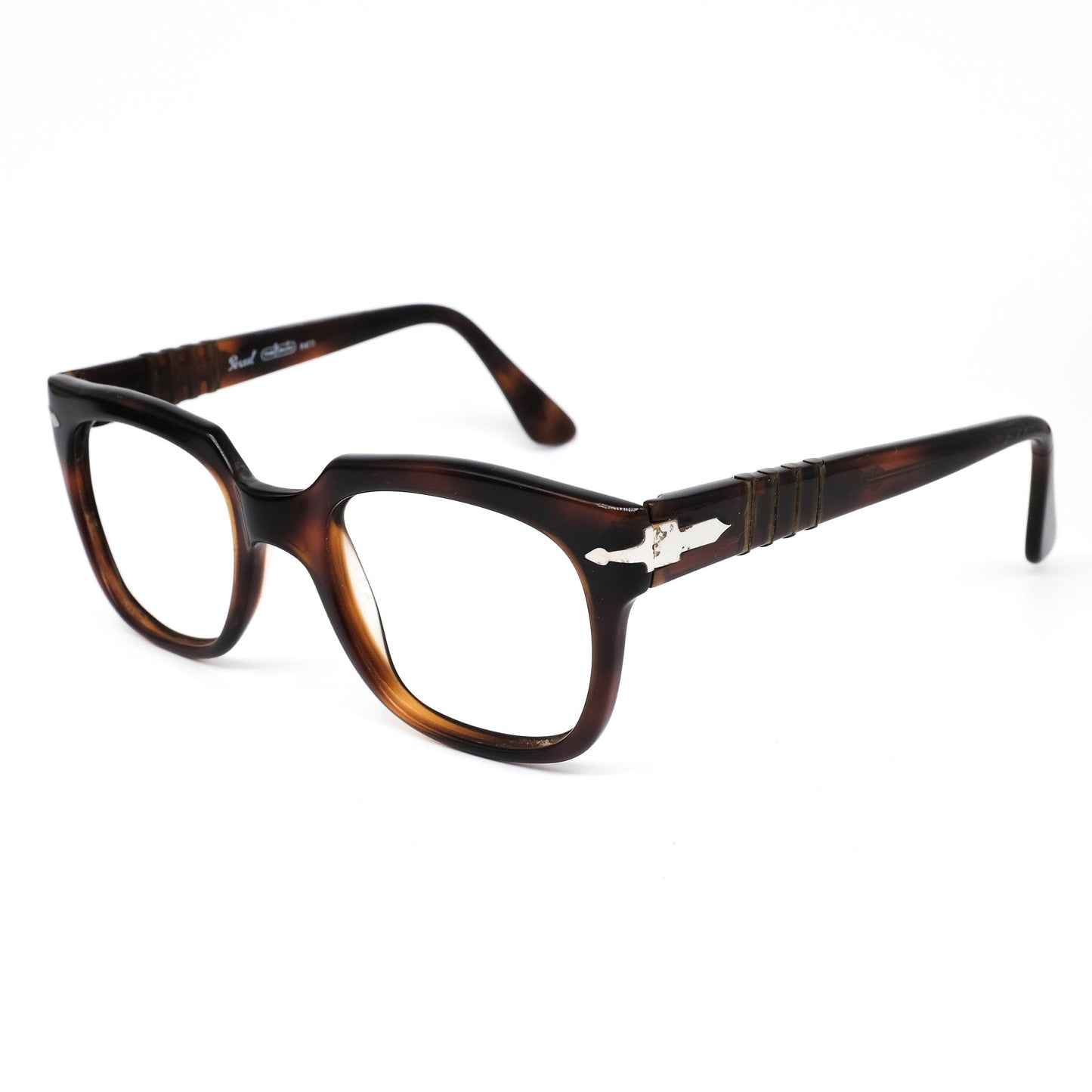 Persol Ratti 6192 classy tortoise square geek eyeglasses frames with classic temples design, NOS 80s Italy