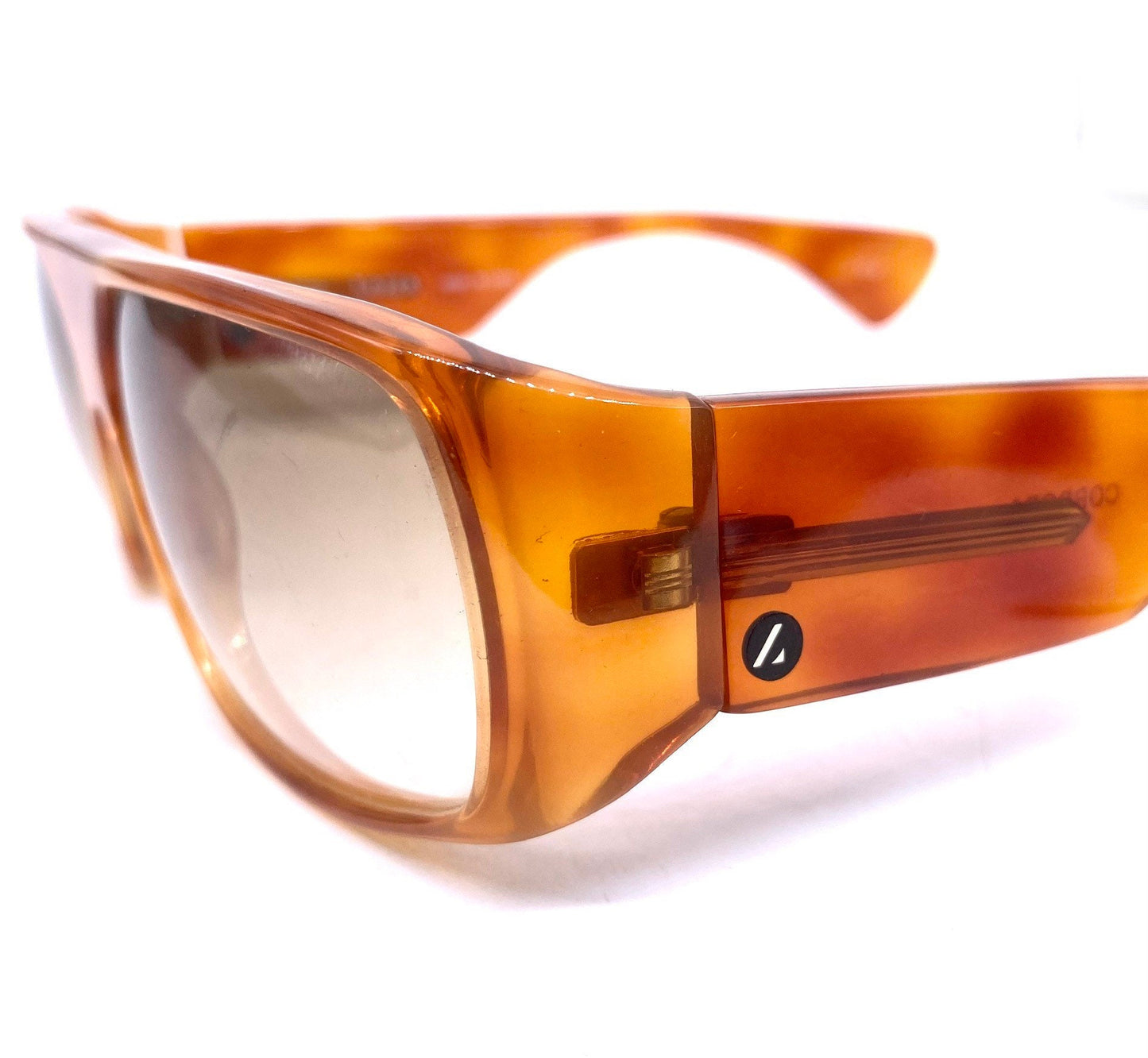Lozza Cordoba wrap sunglasses with flat browline, in a thick Demi blonde cello, NoS 70s