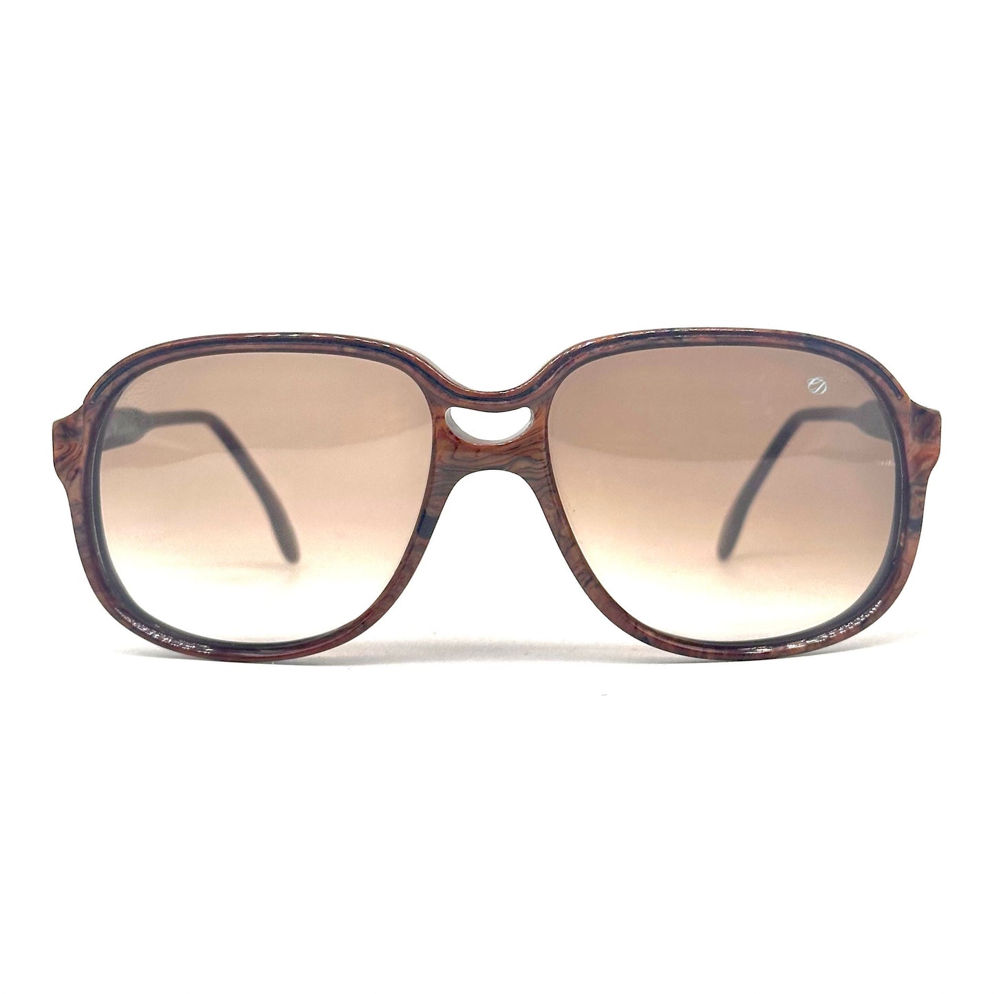 Christopher Dunhill London brown marble square oversize sunglasses hand made in Italy, 90s NOS
