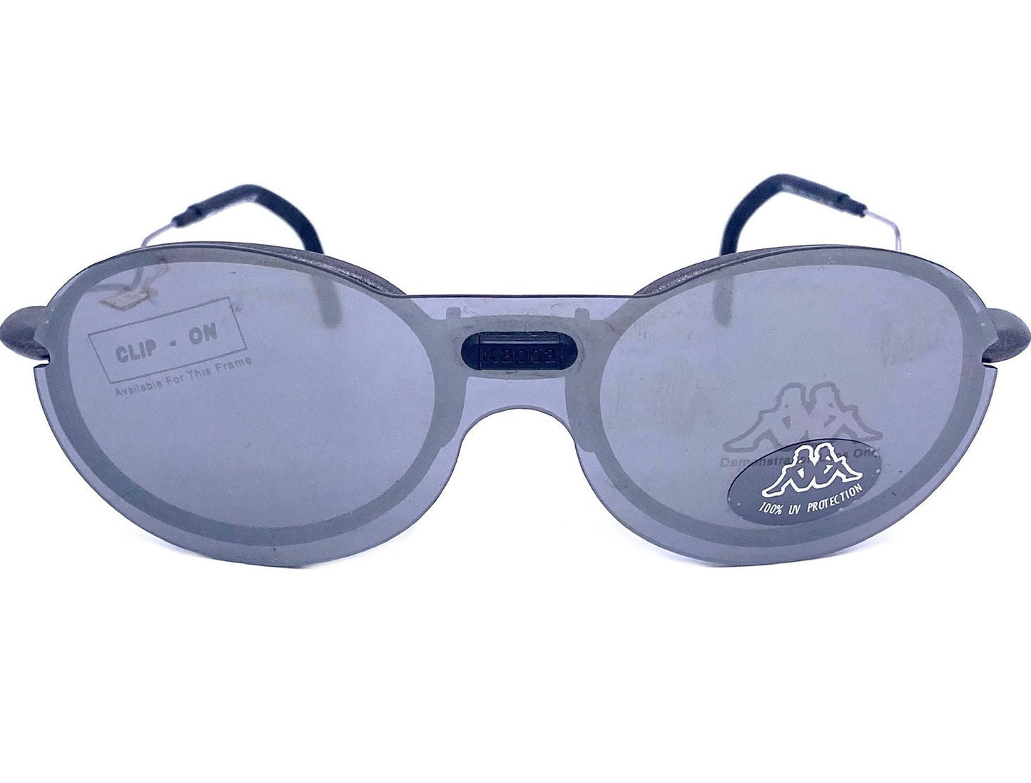 Kappa Gara1 clip-on sport wrap oval sunglasses- eyeglasses frames made in Italy, early 2000 NOS