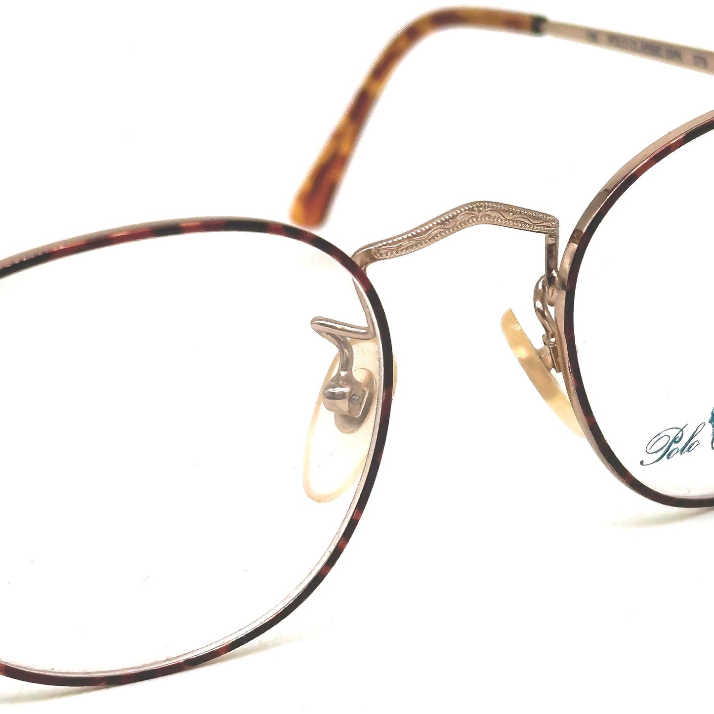Ralph Lauren polo classic 33/N deco style Golden metal frames w tortoise details, NOS 80s