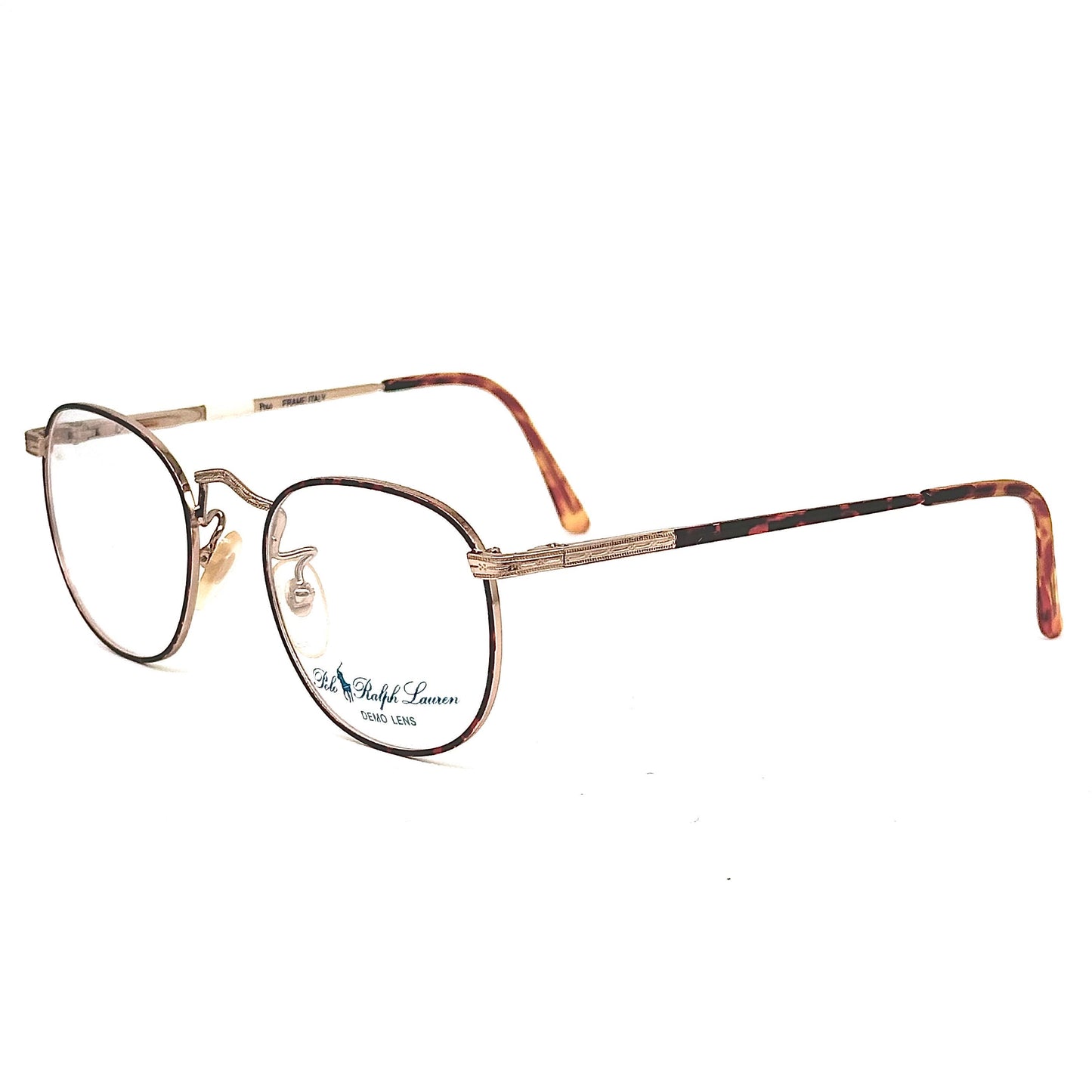 Ralph Lauren polo classic 33/N deco style Golden metal frames w tortoise details, NOS 80s