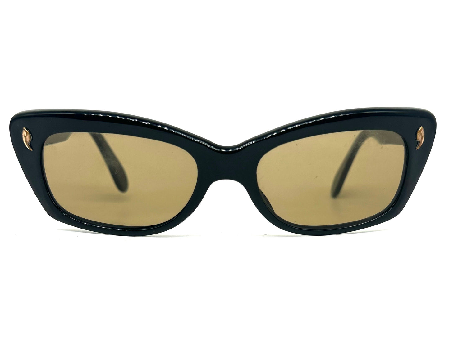 Lozza Miria 1950s black cateye pin-up sunglasses hand made in Italy, in mint condition.