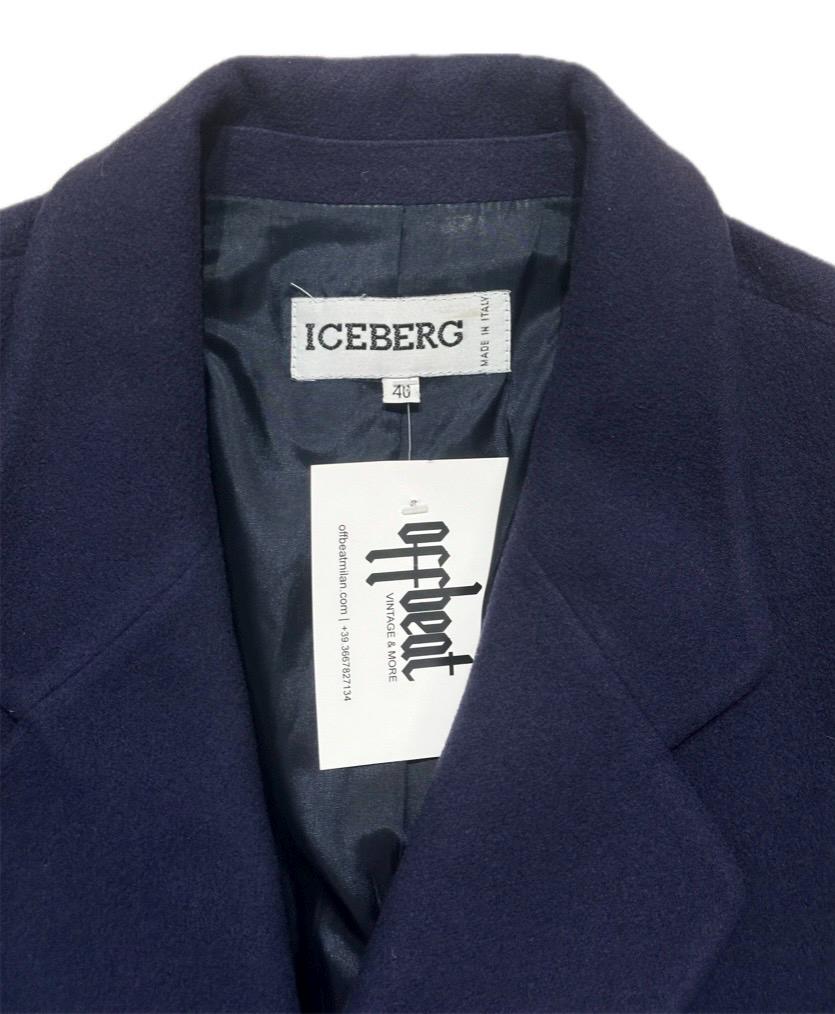 Iceberg cashmere navy woolen dbl breast blazer Disney collaboration size 40 made in Italy 80s