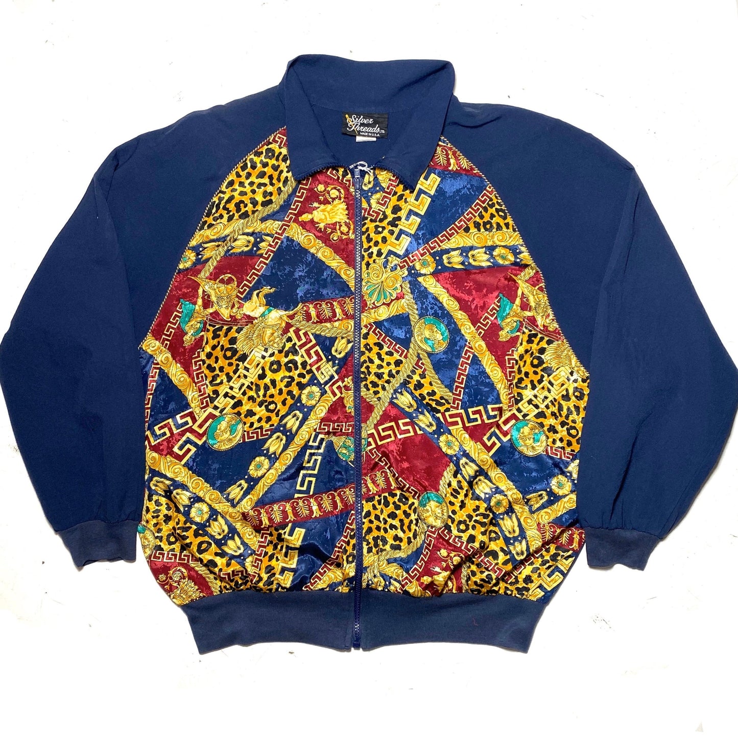 Silver Threads baroque silk feel windbreaker  jacket, minty and supercool sz L