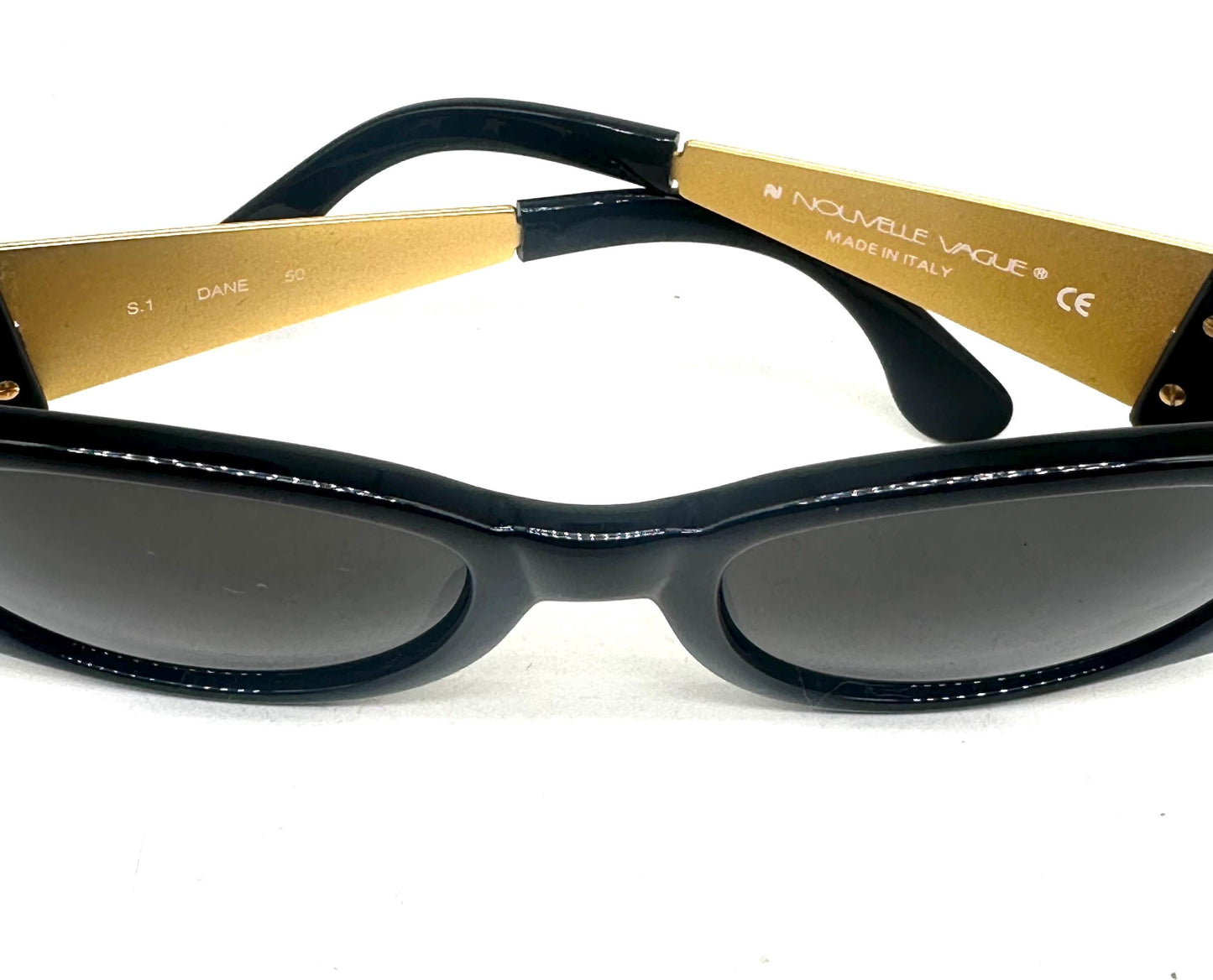 Nouvelle Vague Dane rocker retro sunglasses w embossed golden stars, 2 colors, NoS 80s Italy
