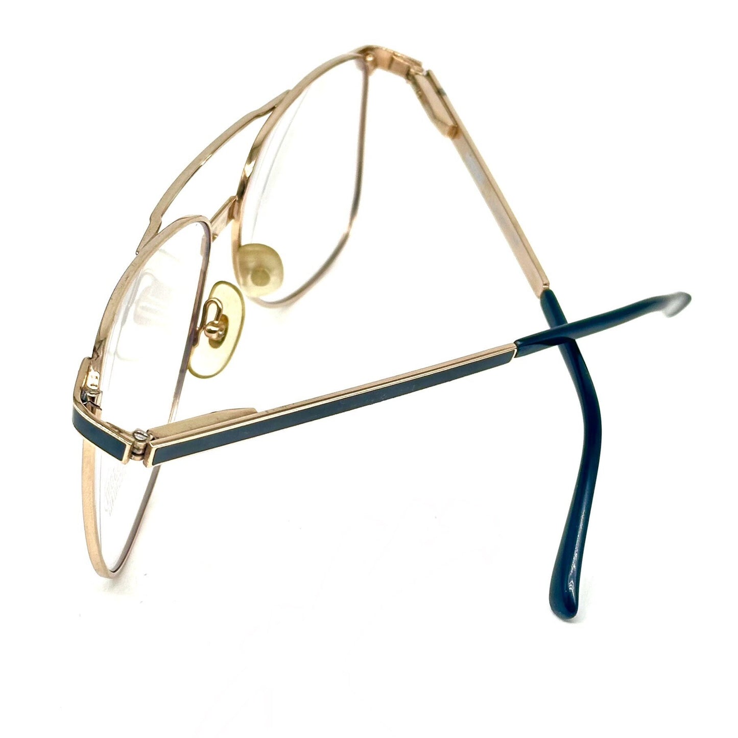 Missoni M405 gold square aviator eyeglasses made in Italy, 90s NoS