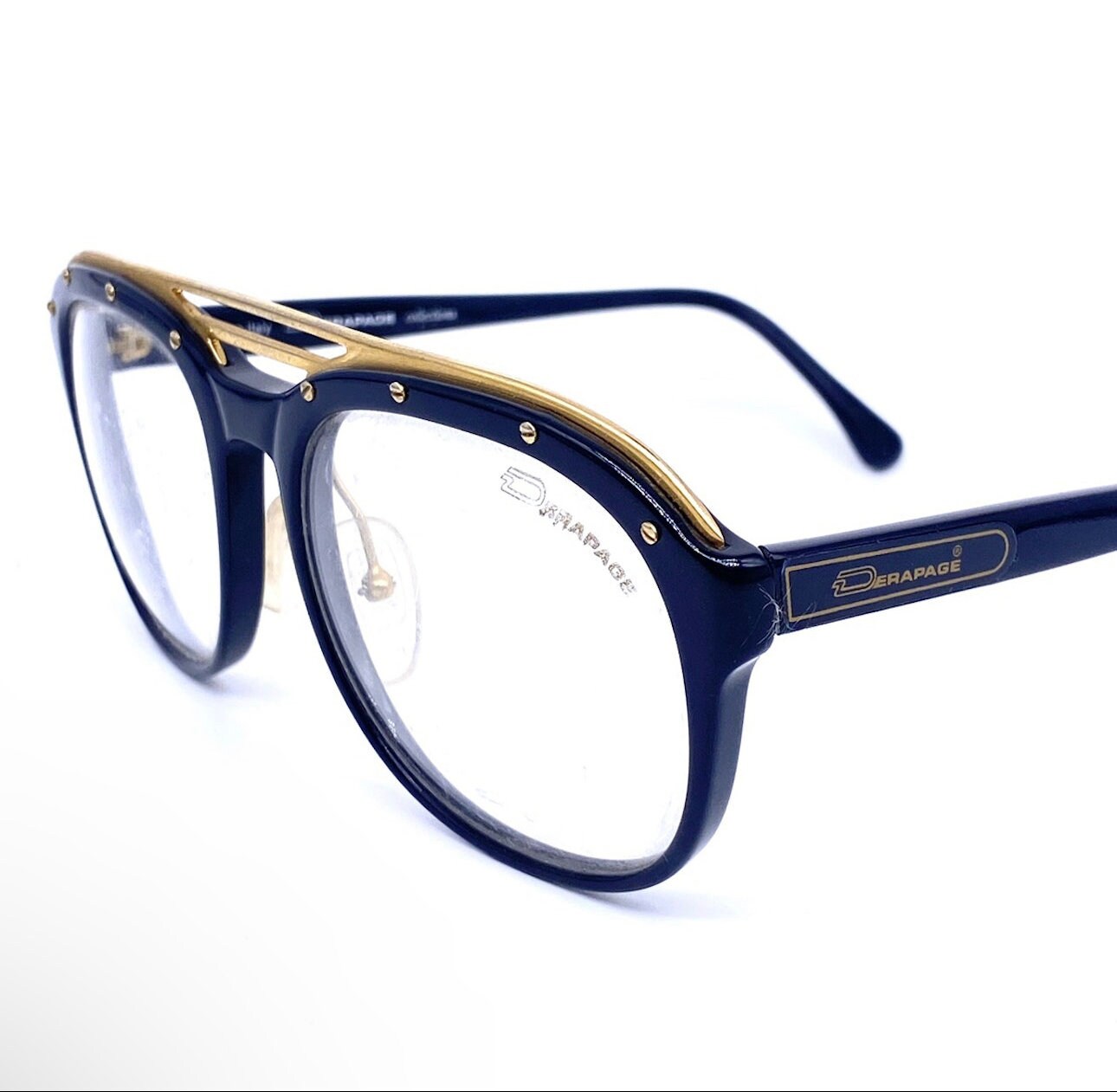 Dérapage luxury aviator glasses hand made in Italy, 2 colorways, NOS 80s
