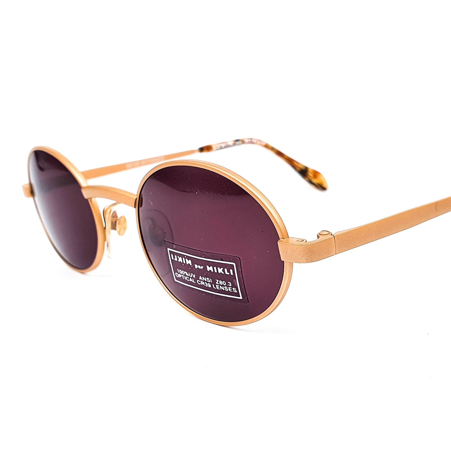 Alain Mikli 7686 Vintage oval matt gold sunglasses, 90s NOS handmade in France