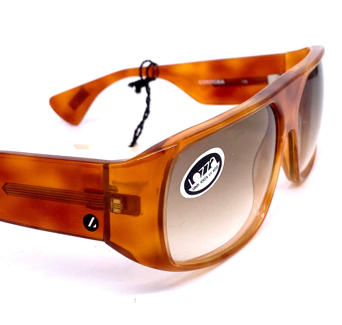 Lozza Cordoba wrap sunglasses with flat browline, in a thick Demi blonde cello, NoS 70s