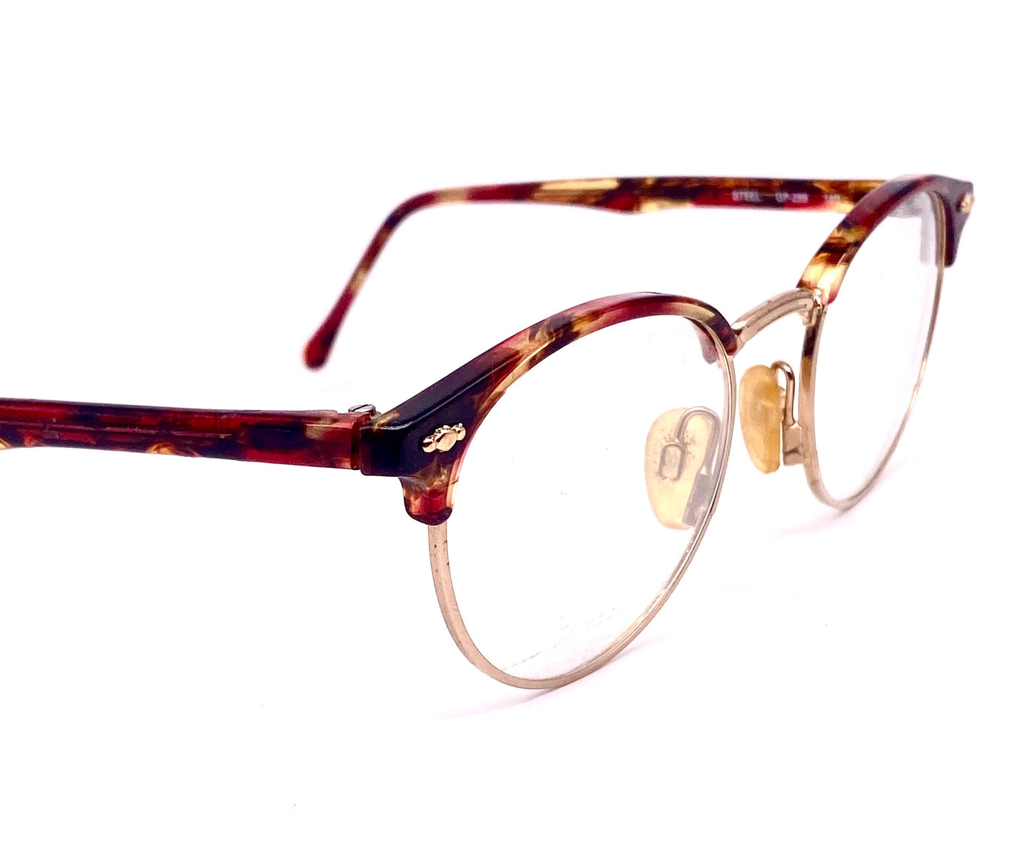 James Dean tortoise/gold panto clubmaster eyeglasses frames made in Spain by Indo, NoS