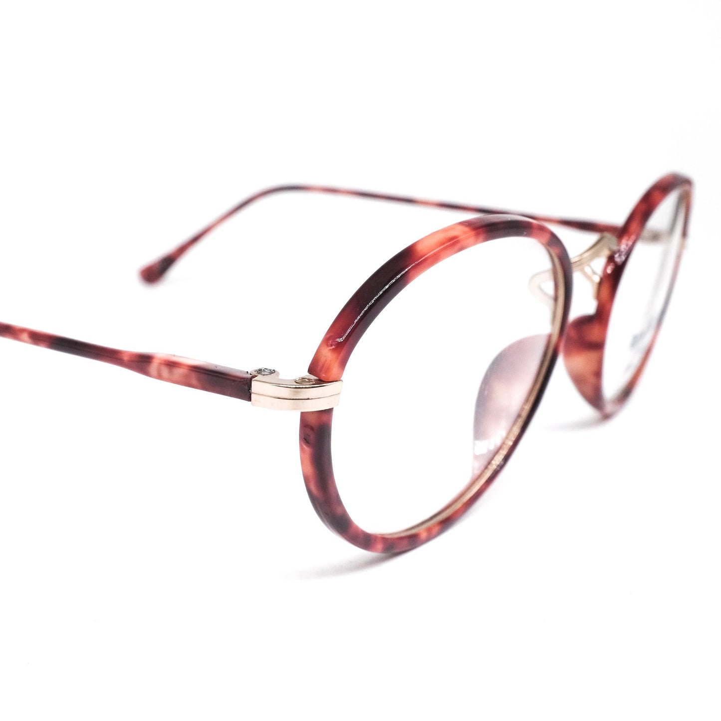 Ralph Lauren 130 517 retro geeky oval slim red tortoise cello eyeglasses frames, 90s NOS