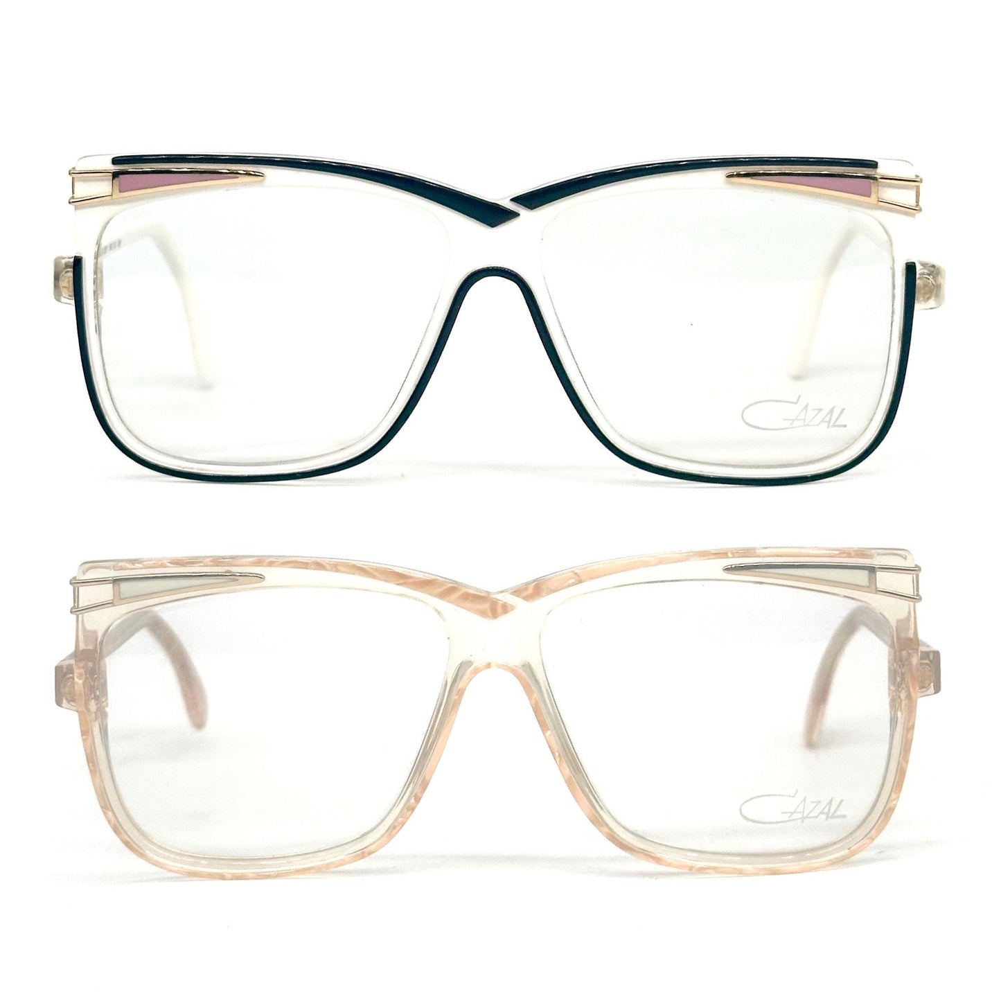 Cazal 168 square oversized eyeglasses w the iconic avant garde design, made in W Germany 80s NOs