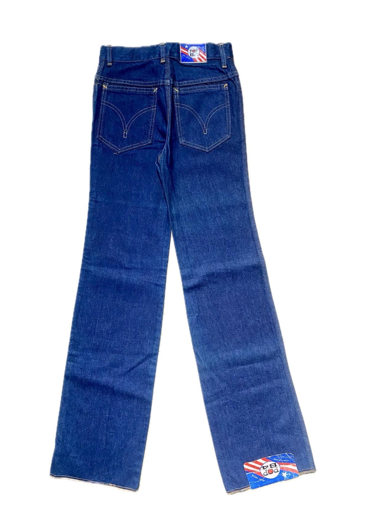 Pop 84 70s NOS flared indigo blue jeans brand new w tags sz 28