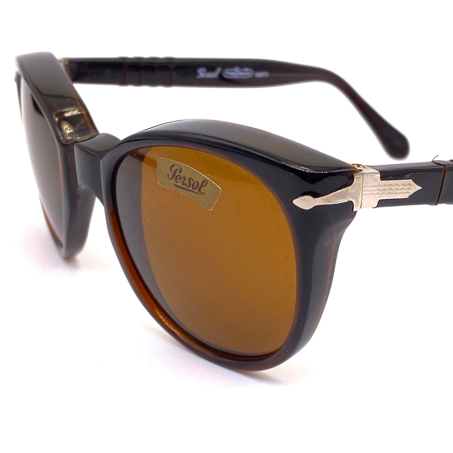 Iconici occhiali da sole Persol Ratti Solecchio tartarugati p3 realizzati a mano in Italia negli anni '80