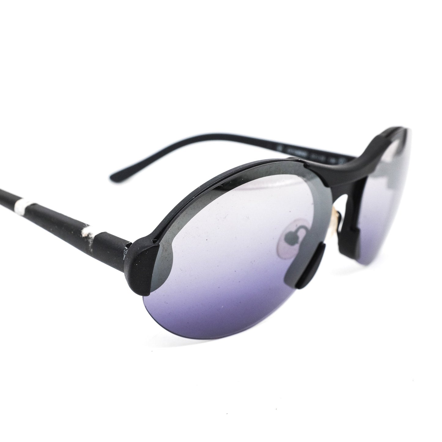 Gianfranco Ferre GF59608 classic black round sunglasses built in pure matt magnesium, 1980s NOS Italy