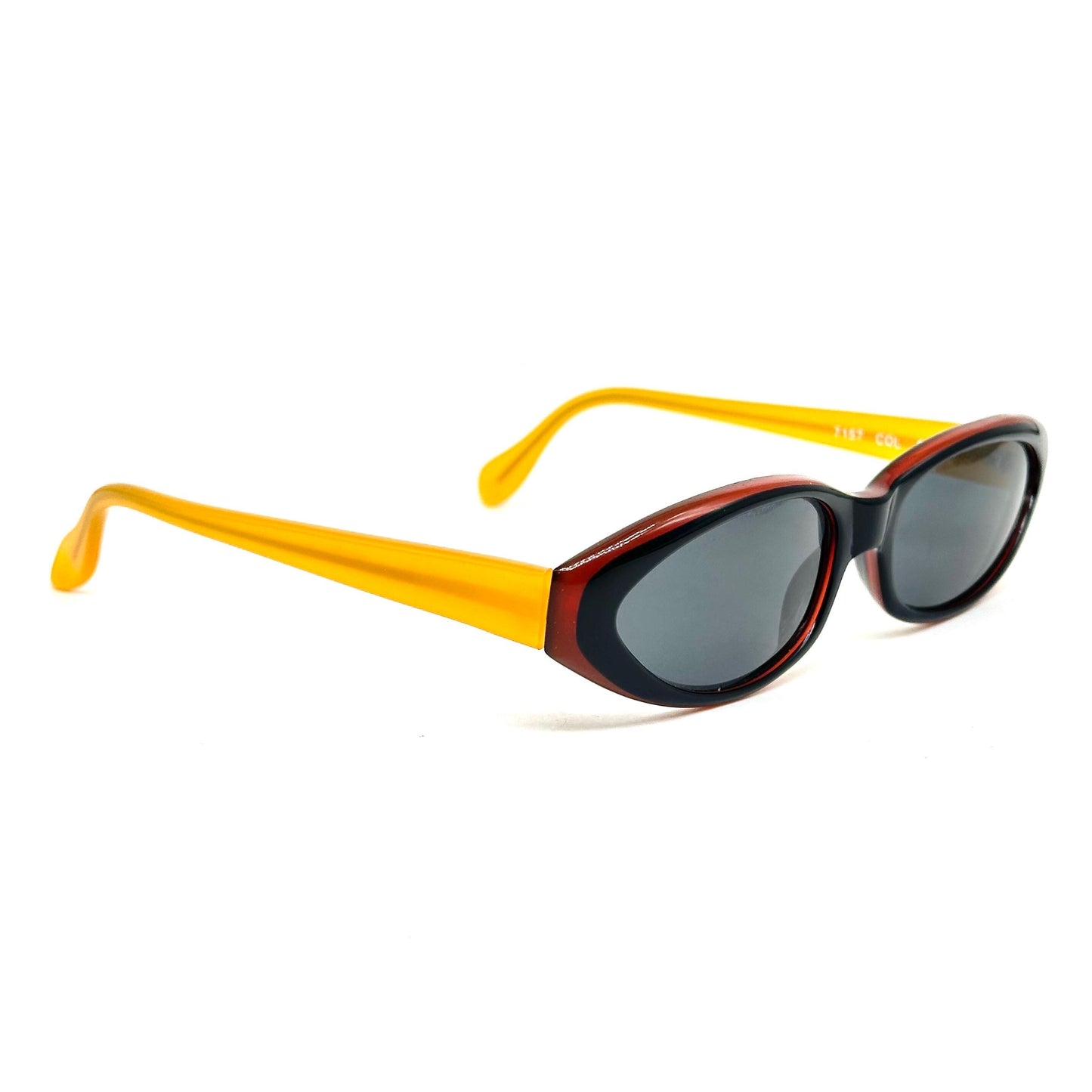 Alain Mikli 7157 black and orange acetate sunglasses, 90s NOS handmade in France