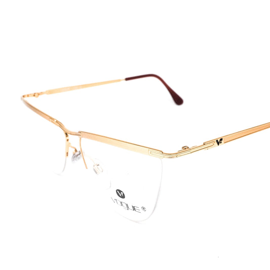 Vogue VO 3031 minimal gold metal browline eyeglasses frames with teardrop lenses, 1990s NOS.