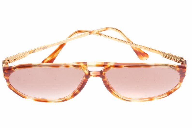 Von Furstenberg Demi blonde cello aviator sunglasses w Golden metal temples, NOS