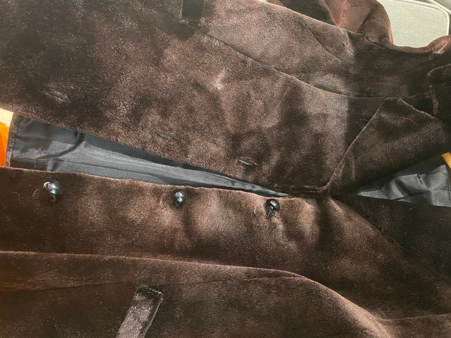 Lapeco Milan sheared mink dark brown fur coat 1960s, mint