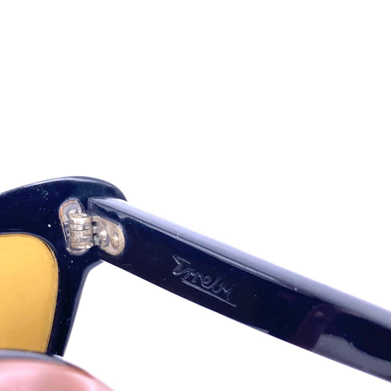 Errebi carette sunglasses,m collectible pink pearl - black multilayered cello, NOS 1950s Italy