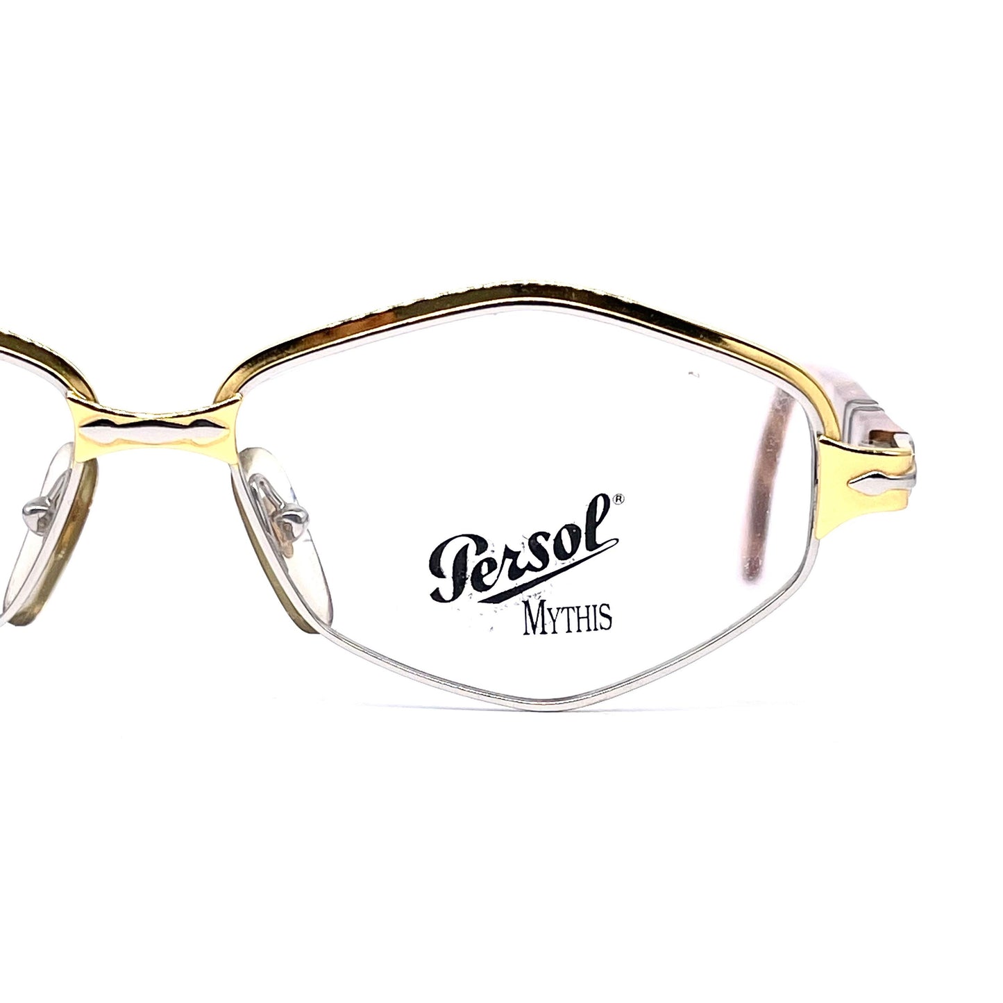 Persol Ratti Athena by Alain Mikli golden hexagonal eyeglasses frames NOS 80s