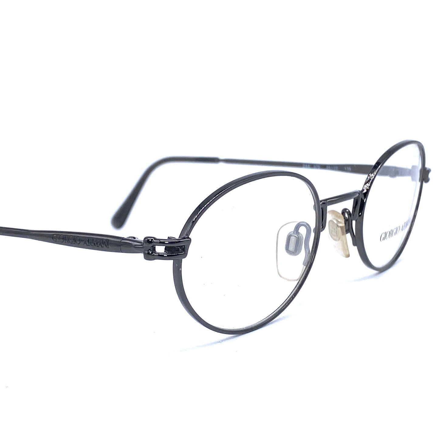 Giorgio Armani minimalist oval black/titanium frames, NOS 80s Italy