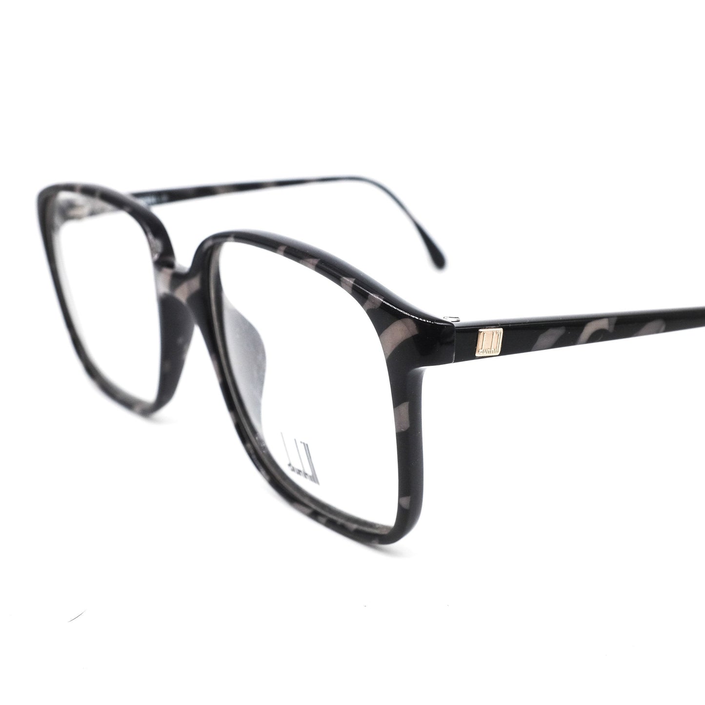 Dunhill 6112 large square black acetate eyeglasses frames made in Germany, 1990s NOS