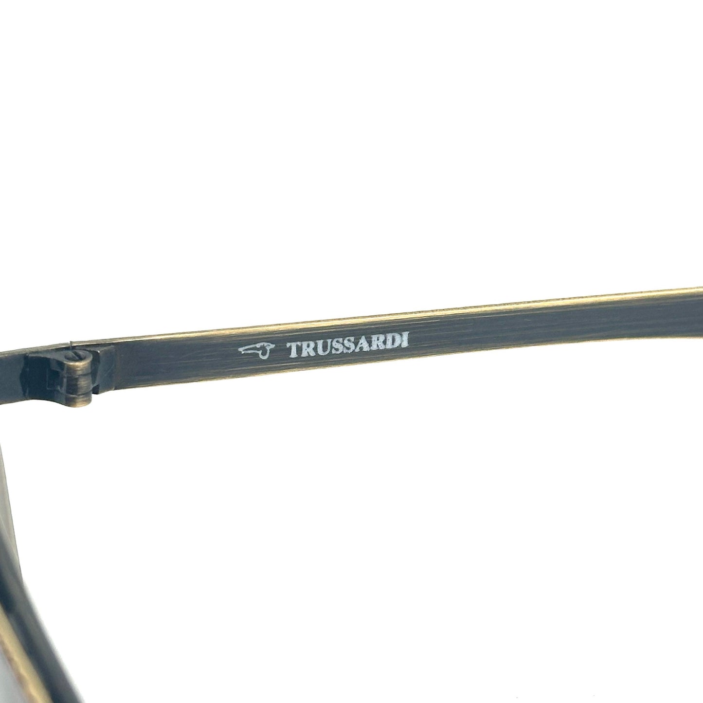 Trussardi TS013 classy metal cateye sunglasses w brown alligator texture and tortoise print, NOS 80s Italy