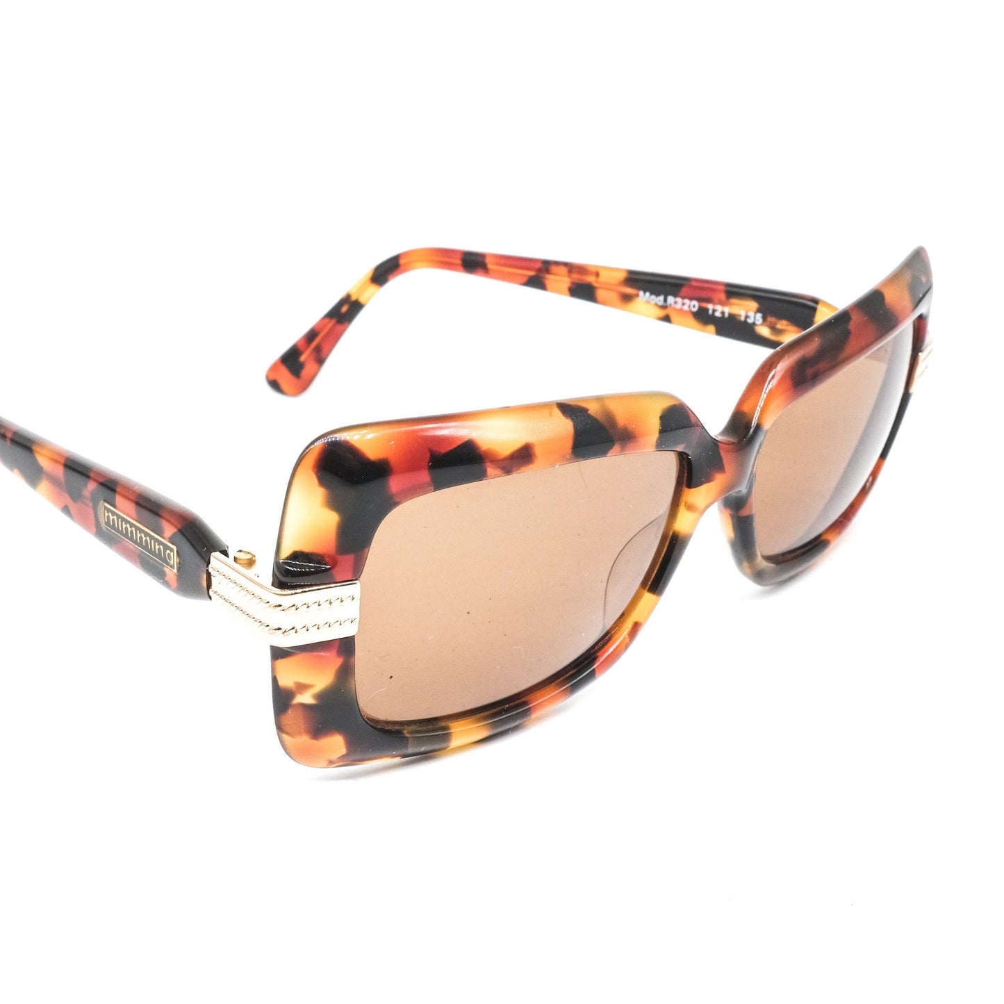 Mimmina vintage square butterly sunglasses in brown tortoise acetate made in Italy nos 80s