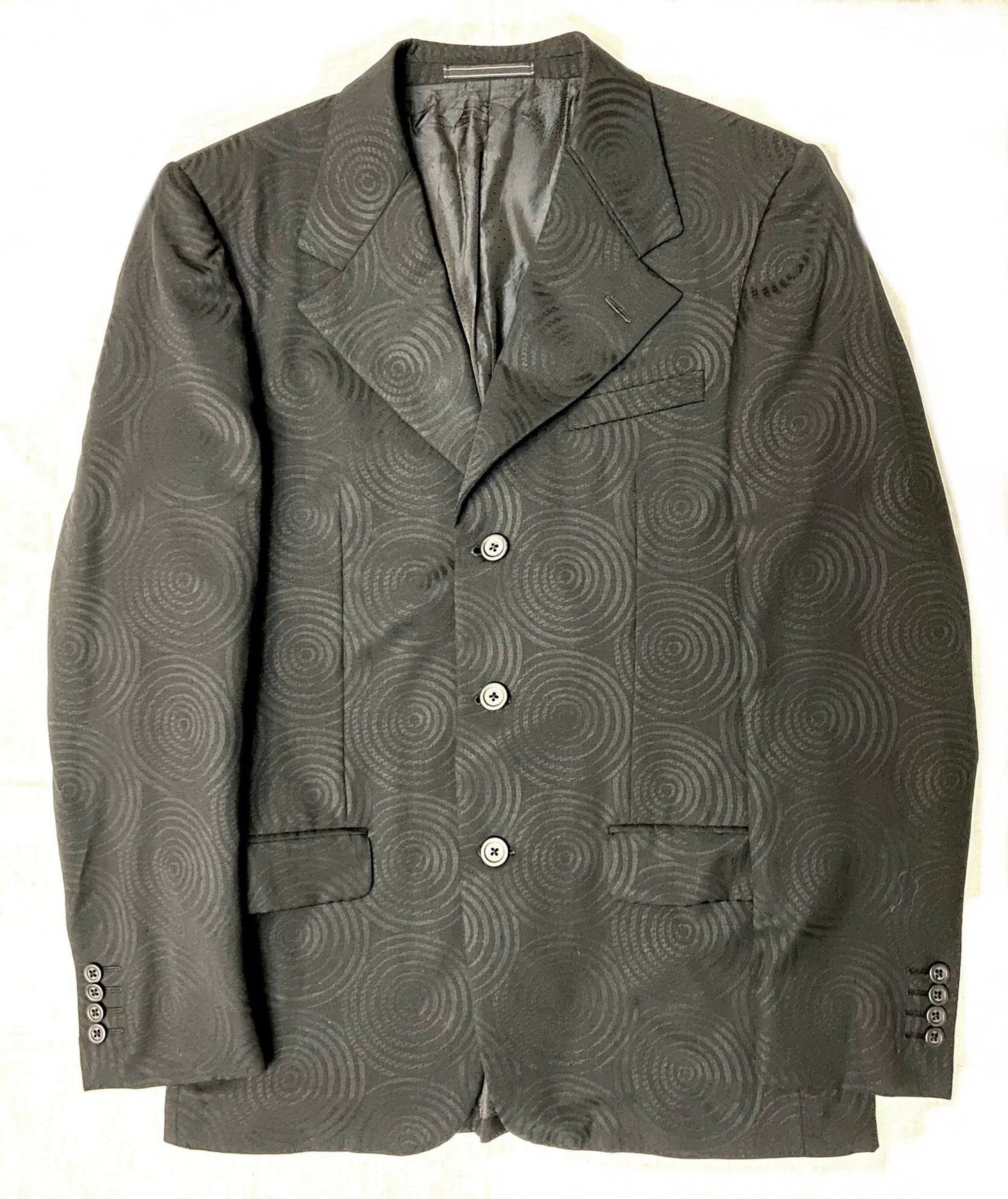 Gianni Versace Couture black wool blazer with circles allover, mint sz 46