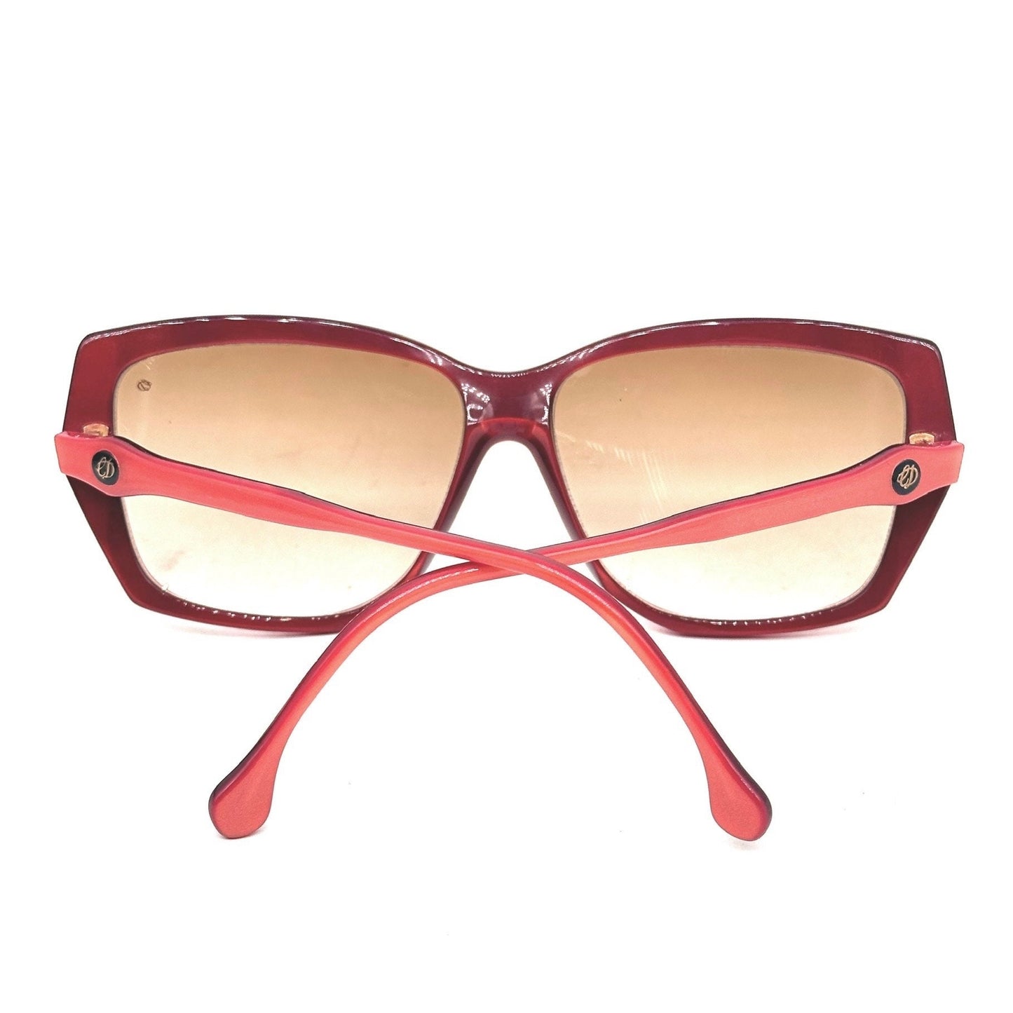 Ch. Dunhill magenta butterfly square sunglasses hand made in Italy, 80s NOS