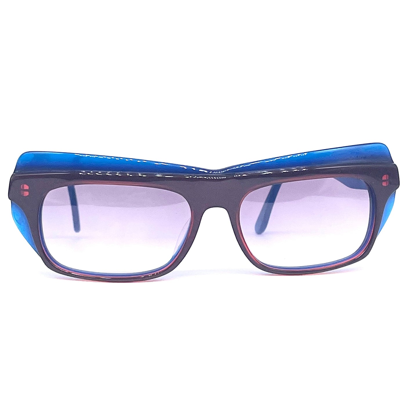 Robert La Roche gorgeous butterfly oversized sunglasses, multilayered blue/red cello , NOS 80s