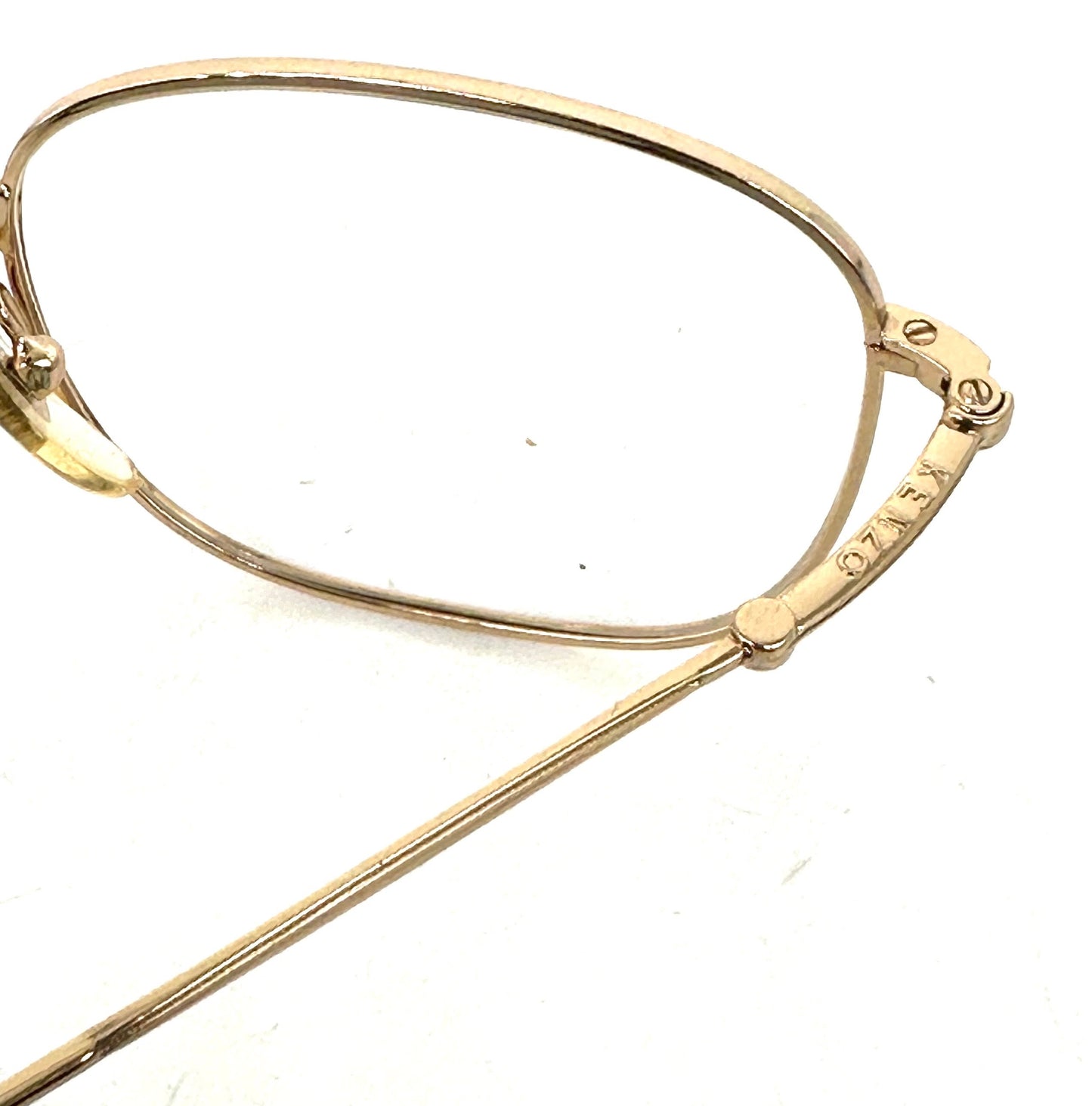 Kenzo Editeur square gold frames w tortoise enameled rims, cool geek style , NOS 80s France