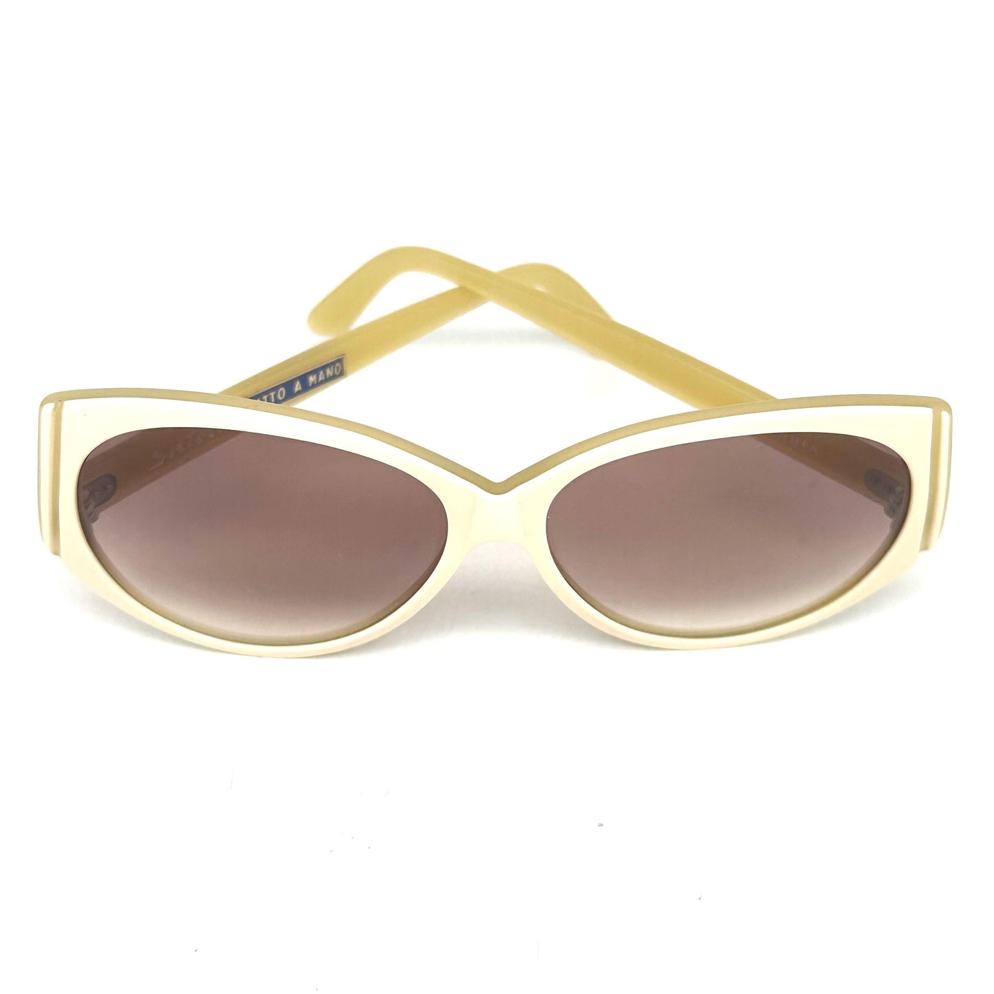 Sirtori Sabrina Handmade White Cream Vintage Sunglasses 1980s