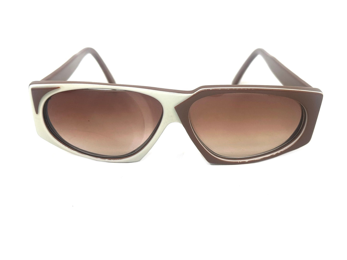 One of a Kind asymmetrical multilayered brown/cream sampling/prototype sunglasses, never worn and unique!