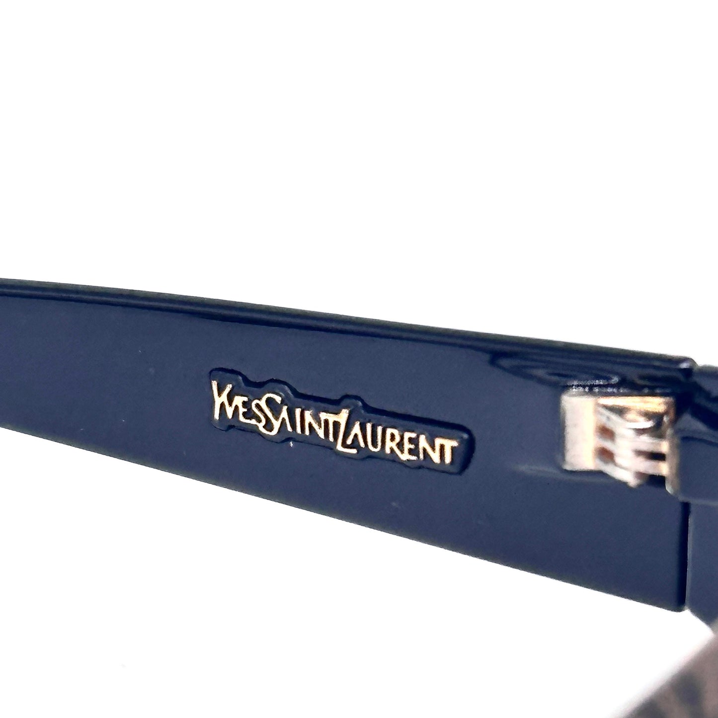 YSL Saint Laurent Champ Elysees collectible wrap sunglasses black/gold marbles texture, NOs 80s