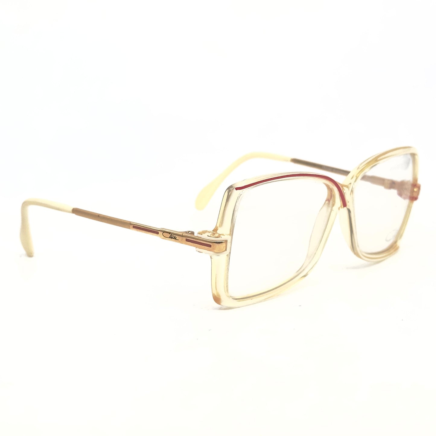 Cazal 175 square asymmetric patterned eyeglasses frames in 2 colorways, NOS 80s W Germany