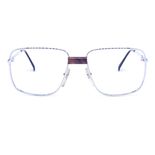 OGZ square geek metal frames w/ briar root  bridge, 1960s NOS Italy
